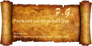 Perkovits Graciána névjegykártya
